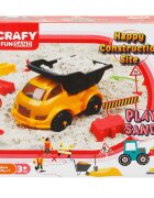 Crafy Set nisip kinetic Fun Sand Happy Construction Site 12 piese 500 g nisip