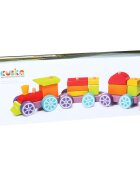 Cubika Joc din lemn Tren colorat 15 piese