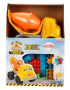 DEDE Mini camion cu betoniera si blocuri de constructie 20 piese