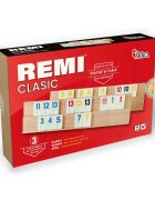 Deico Games Joc Remi clasic cu piese tip piatra si tabla lemn masiv Tikka