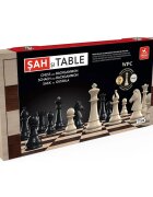 Deico Games Joc sah si table Deluxe cutie lemn dimensiuni oficiale de concurs rege 8.75 cm