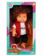 Dollz'n More Papusa Curly Dollz n More Imbracata cu tricou cu craniu 35 cm