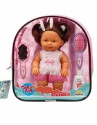 Dollz'n More Papusa Nil cu par brunet Dollz n More cu rucsac si accesorii 23 cm