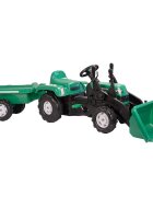 DOLU Tractor excavator cu pedale si remorca Ranchero Verde