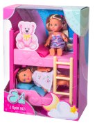 Evi Love Set 2 papusi in paturi supraetajat 12 cm