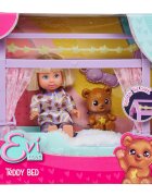 Evi Love Set de joaca papusa cu patut si ursulet Teddy Bed