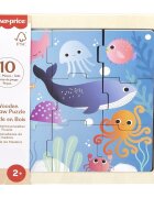 FISHER PRICE Mini puzzle din lemn Oceanul 9 piese HXV17