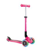 Globber Trotineta pliabila cu 3 roti luminoase Junior Roz