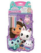 GRAFIX Carte de colorat cu 6 creioane colorate Gabbys Dollhouse 20 pagini