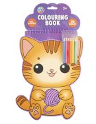 GRAFIX Carte de colorat in forma de animale cu 6 creioane colorate
