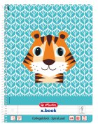 Herlitz Caiet dictando cu spirala A4 Cute Animals Tigru 80 file
