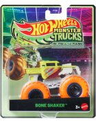 Hot Wheels Masina Monster Truck Glow In The Dark Bone Shaker 1:64 JFX11