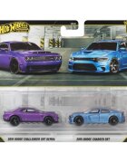Hot Wheels Set 2 masini metalice Car Culture 2018 Dodge Challenger SRT Demon & 2015 Dodge Charger SRT JHW47