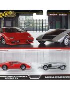Hot Wheels Set 2 masini metalice Lamborghini Countach LP5000QV si Lancia Stratos Zero JBL02