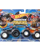 Hot Wheels Set 2 masini Monster Truck Demolition Doubles Bigbite Vs Bigfoot HWN62