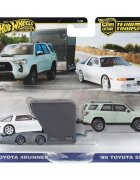 Hot Wheels Transportator cu masinuta 18 Toyota 4Runner si 89 Toyota Supra HRV37