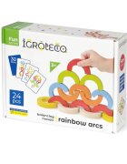 Igroteco Mozaic de echilibru din lemn Curcubeu 24 piese