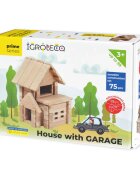 Igroteco Set de constructie din lemn Casa cu garaj 75 piese