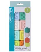 Infantino Set 8 cuburi moi Super soft Squeeze & Stack