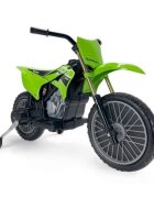 INJUSA Motocicleta electrica tip cross cu roti ajutatoare 12V Kawasaki KX85 Verde