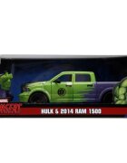 Jada Masina din metal si figurina Marvel Hulk si 2014 Ram 1500 1:24