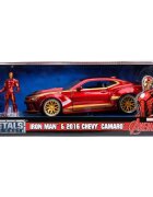 Jada Masina din metal si figurina Marvel Iron Man si Chevy Camaro 2016 1:24