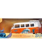 Jada Set masinuta metalica si figurina Disney Stitch Volkswagen Bus 1961 1:24