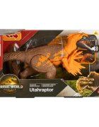 Jurassic World Figurina articulata Rebirth Wild Roar Utahraptor JGC80