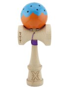 Kendama X Jucarie de indemanare din lemn Flippy Big Cups V2 Super Sticky 18 cm Albastru Portocaliu