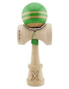 Kendama X Jucarie de indemanare din lemn Flippy Rainbow King Size V3 Super Sticky 18 cm Verde Maro