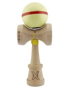 Kendama X Jucarie de indemanare din lemn Flippy Silken King Size V3 Super Sticky 18 cm Cream Galben