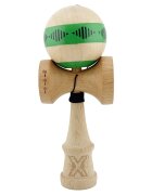 Kendama X Jucarie de indemanare din lemn Frequency Flippy Super Sticky 18 cm Verde Maro
