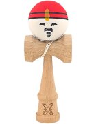 Kendama X Jucarie de indemanare din lemn Super Sticky 18 cm Rosu Alb Galben