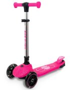 Kick n Roll Trotineta pliabila cu 3 roti luminoase ghidon reglabil si platforma cu banda LED Kick'n Roll L5 Jelly Roz