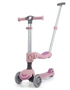 Kick n Roll Trotineta pliabila cu 3 roti luminoase ghidon reglabil si scaun detasabil 3 in 1 Kick'n Roll S6 Eco Roz