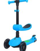 Kick n Roll Trotineta pliabila cu 3 roti luminoase ghidon reglabil si scaun retractabil 2 in 1 Kick'n Roll Lamborghini L5 Albastru