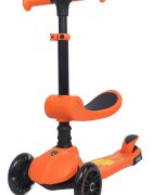 Kick n Roll Trotineta pliabila cu 3 roti luminoase ghidon reglabil si scaun retractabil 2 in 1 Kick'n Roll Lamborghini L5 Portocaliu