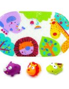 KNORR TOYS Set covoras de baie si 3 jucarii animalele junglei 69 x 39 cm