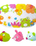 KNORR TOYS Set covoras de baie si 3 jucarii animalute 69 x 39 cm