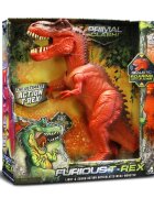 Lanard Toys Figurina interactiva Dinozaur Jurassic Clash Rosu