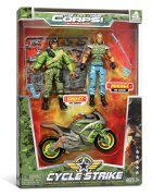 Lanard Toys Set 2 figurine si vehicul militar Lanard The Corps Universe Ghost-Mirage
