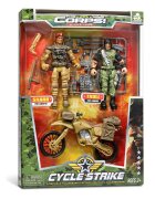Lanard Toys Set 2 figurine si vehicul militar Lanard The Corps Universe Shark- Troll