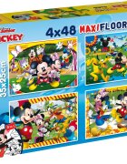 LISCIANI Puzzle de podea 2 in 1 Mickey Mouse Maxi 4 x 48 piese