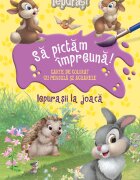 Litera Disney Iepurasi Sa pictam impreuna Iepurasii la joaca Carte cu pensula si acuarele format mic
