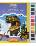 Litera National Geographic Kids Sa pictam dinozaurii Carte de colorat cu pensula si acuarele