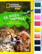 Litera National Geographic Kids Sa pictam impreuna! Carte de colorat cu pensula si acuarele