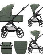 LORELLI Carucior set 2 in 1 Venice cos landou individual cadru din aluminiu sezut reversibil pana la 22 Kg Green