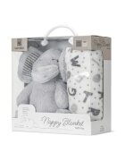 LORELLI Paturica moale cu jucarie din plus Nappy 90 x 75 cm Elefant Grey