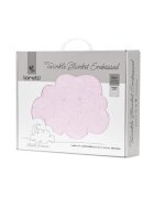 LORELLI Paturica pentru bebelusi Twinkle material moale model decorativ in relief 80 x 110 cm Pink