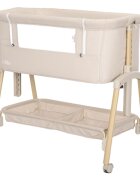 LORELLI Patut Co Sleeper Millie inaltime reglabila 7 pozitii sistem antireflux plasa de tantari saltea inclusa Beige